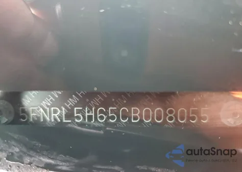 2012 Honda Odyssey Exl z USA, uszkodzony, nr VIN 5FNRL5H65CB008055